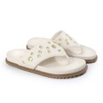 Sandália Papete Feminina de Dedo Marcela Sola Baixa Off-White