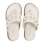 Sandália Papete Feminina de Dedo Marcela Sola Baixa Off-White