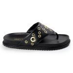 Sandália Papete Feminina de Dedo Marcela Sola Baixa Preto