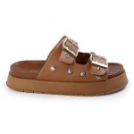 Papete Feminina Fivelas Camila Sola Alta Caramelo