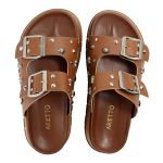 Papete Feminina Fivelas Camila Sola Alta Caramelo