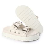 Papete Feminina Fivelas Camila Sola Alta Off-White