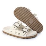 Papete Feminina Fivelas Camila Sola Baixa Off-White