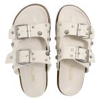 Papete Feminina Fivelas Camila Sola Baixa Off-White