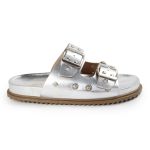 Papete Feminina Fivelas Camila Sola Baixa Prata