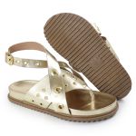 Papete Feminina Alessandra Sola Baixa Dourado