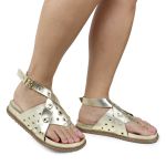 Papete Feminina Alessandra Sola Baixa Dourado