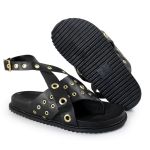 Papete Feminina Alessandra Sola Baixa Preto