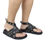 Papete Feminina Alessandra Sola Baixa Preto