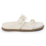 Sandália Papete Feminina Giovana Duas Tiras Sola Baixa Off-White