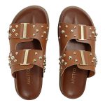 Sandália Papete Feminina Aurora Sola Baixa Caramelo