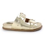 Sandália Papete Feminina Aurora Sola Baixa Dourado