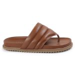 Sandalia Papete de Dedo Sola Baixa Leona Caramelo