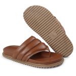 Sandalia Papete de Dedo Sola Baixa Leona Caramelo