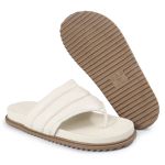 Sandalia Papete de Dedo Sola Baixa Leona Off-White