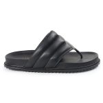 Sandalia Papete de Dedo Sola Baixa Leona Preto