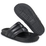 Sandalia Papete de Dedo Sola Baixa Leona Preto