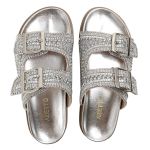 Sandália Feminina com Pedraria e Brilhos Prata