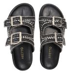 Sandália Feminina com Pedraria e Brilhos Preto