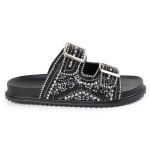 Sandália Feminina com Pedraria e Brilhos Preto