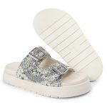 Sandália Feminina Sola Alta com Pedraria Prata