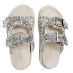 Sandália Feminina Sola Alta com Pedraria Prata