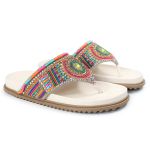 Rasteirinha Feminina com Pedraria e Brilho Colorido