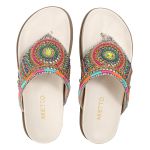 Rasteirinha Feminina com Pedraria e Brilho Colorido