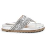 Rasteirinha Feminina com Pedraria e Brilho Prata