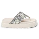 Rasteirinha sola Alta com Pedraria e Brilho Prata