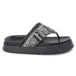 Rasteirinha sola Alta com Pedraria e Brilho Preto