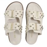 Sandália Papete Feminina Aurora Sola Baixa Off-White