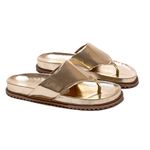 Sandália Feminina Papete de Dedo Fabi Dourado