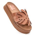 Sandálias Papete Femininas Folha - Conforto E Estilo Marrom
