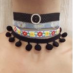 Colar Kit 4 Choker Preto