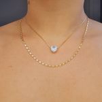 Colar Duplo Folheado A Ouro 18K Detalhado Coração 