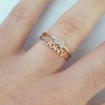 Anel Com Zircônia Amor Dourado 