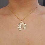 Colar Folheado A Ouro 18K Ferradura Cowgirl e Cowboy