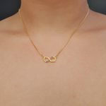 Colar Folheado A Ouro 18K Com Zircônia Infinito 