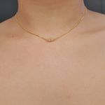 Colar Folheado A Ouro 18K Com Zircônia Mini Triângulo 