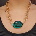 Colar Elos Folheado A Ouro 18K Verde