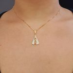Colar Folheado A Ouro 18K Nossa Senhora Aparecida 
