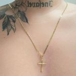 Colar Unisex Folheado a Ouro 18K Cruz 