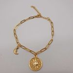 Pulseira Elos Folheada A Ouro 18K Sol e Lua