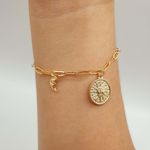 Pulseira Elos Folheada A Ouro 18K Sol e Lua