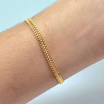 Pulseira Folheada A Ouro 18K Detalhada 