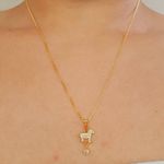 Colar Folheado A Ouro 18K Com Zircônia Cavalinho 