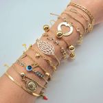 Lote Com 12 Pulseiras Folheadas a Ouro 18K Sortidos 2