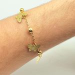 Pulseira Folheada A Ouro 18K Borboleta 