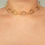 Colar Elos Folheado A Ouro 18K Coração 